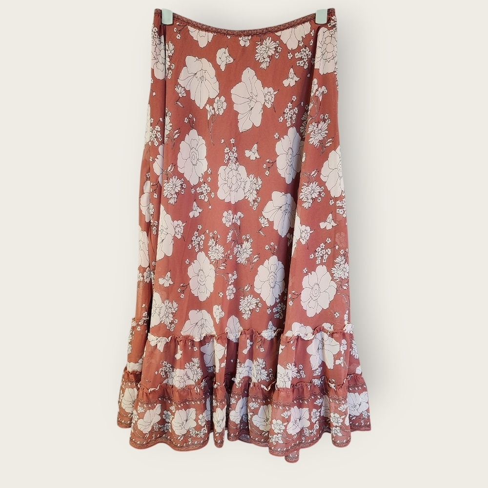 NWT Max Studio Floral MAXI Skirt Sz M - Picture 3 of 8
